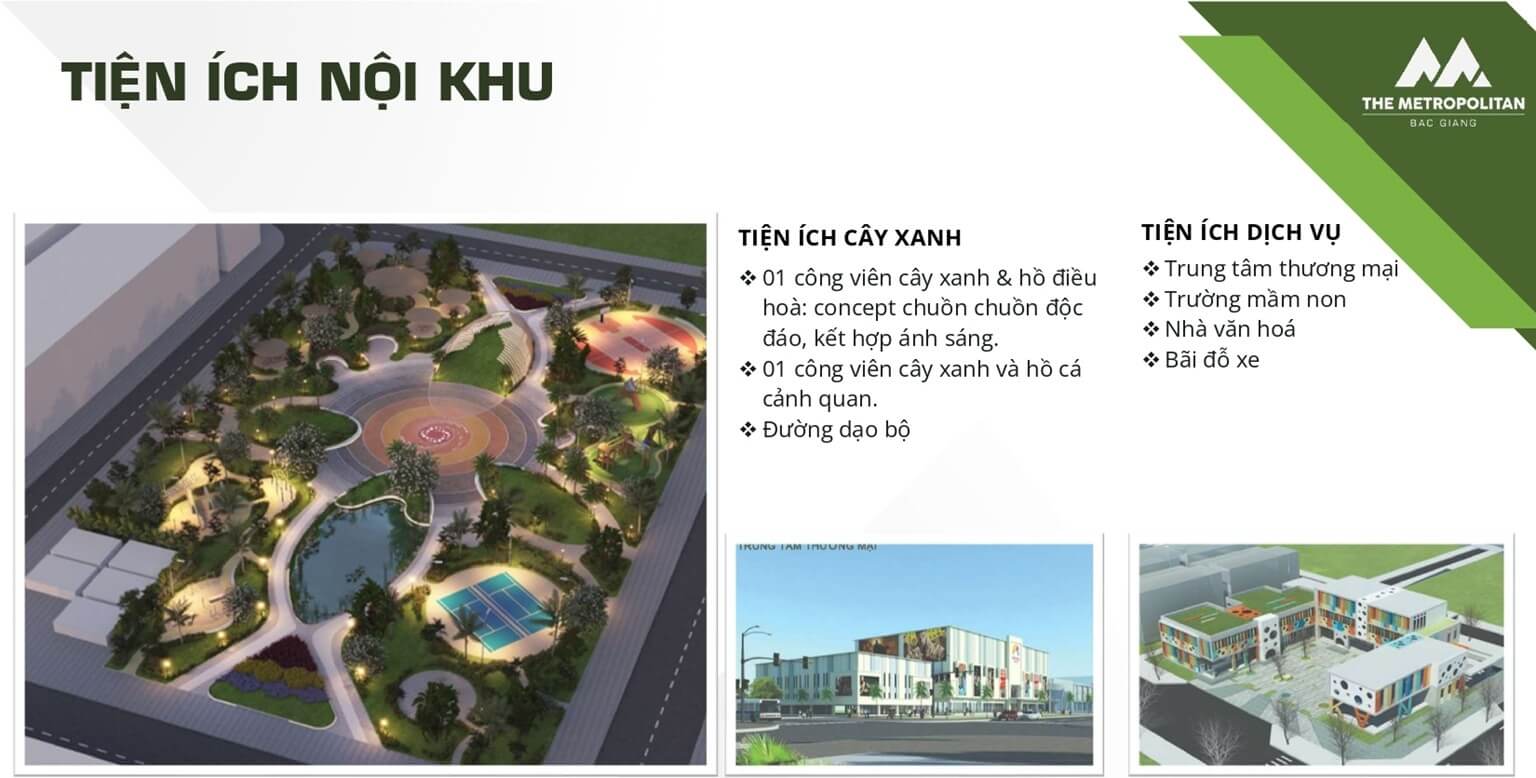 tiện ích dự án the metropolitan bắc giang