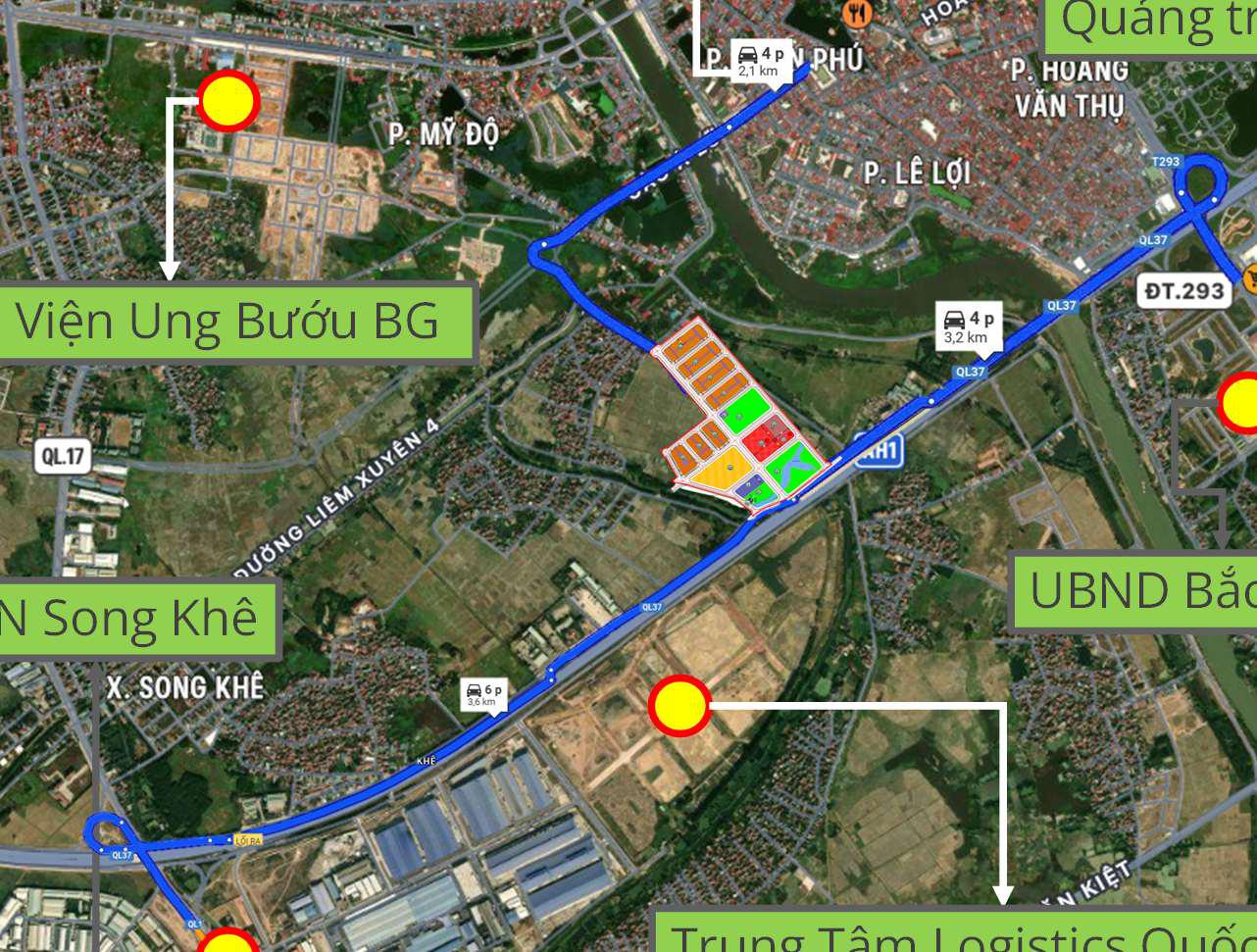 vị trí dự án the metropolitan bắc giang
