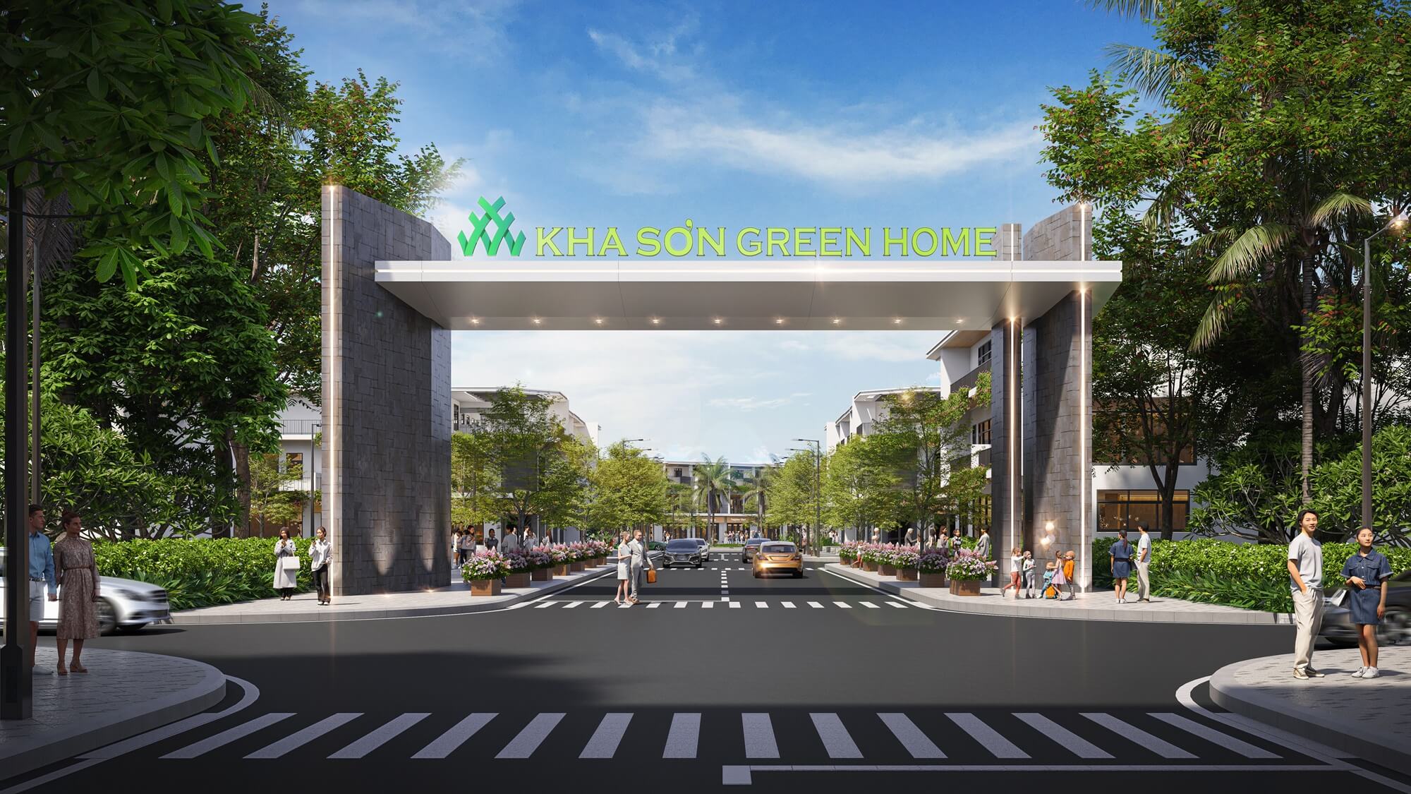 cổng chính dự án kha sơn green home phú bình thái nguyên
